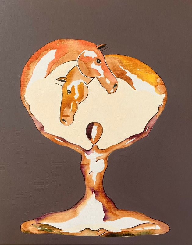 "Vivre votre émotion" .... Réalisation sur toile châssis lin 50 par 40 cm Acrylique, encres