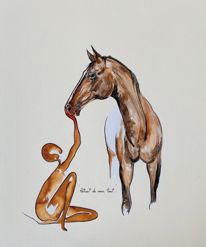 "Portrait de mon tout". Sur toile châssis 60x50cm. Acrylique, encres.