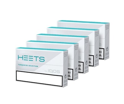 Turquoise Selection / Label HEETS, 5 Packs/ 100 Sticks for IQOS and lil Solid