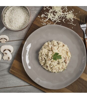 RISOTTO DE CHAMPIÑONES CON BACON Y PARMESANO RISOTTO DE CHAMPIÑONES CON BACON Y PARMESANO