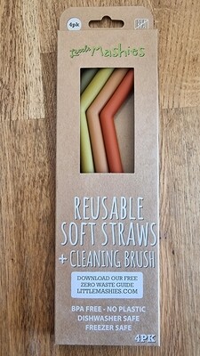 Silicon straws- 4 packs