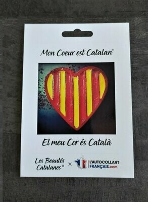 Sticker Voiture "Mon Cœur est Catalan"