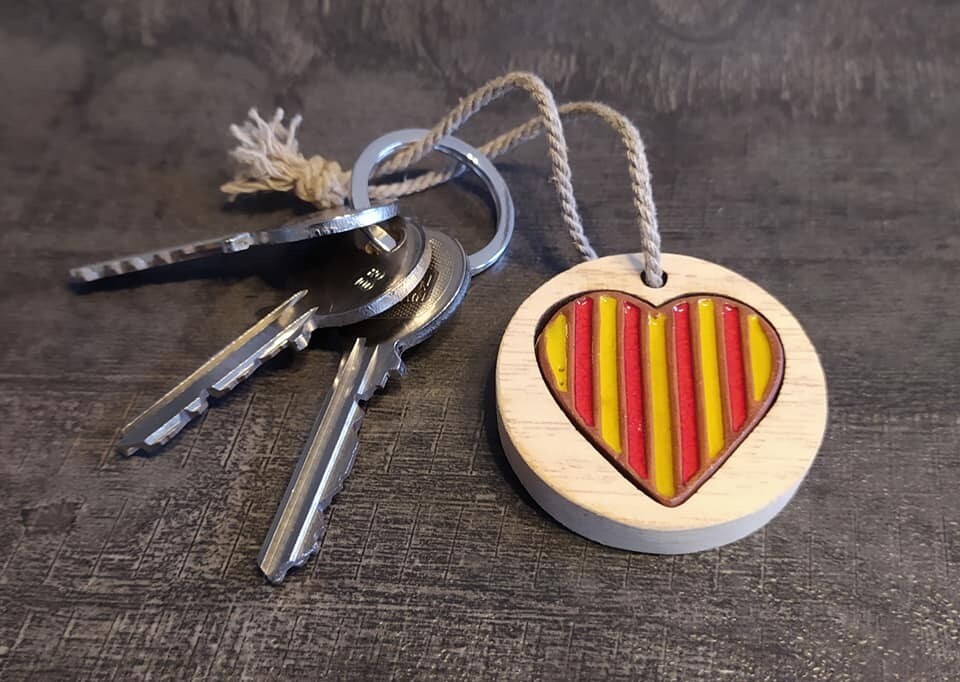 Porte Clés "Mon Cœur est Catalan" par les Céramiques Sant Vicens