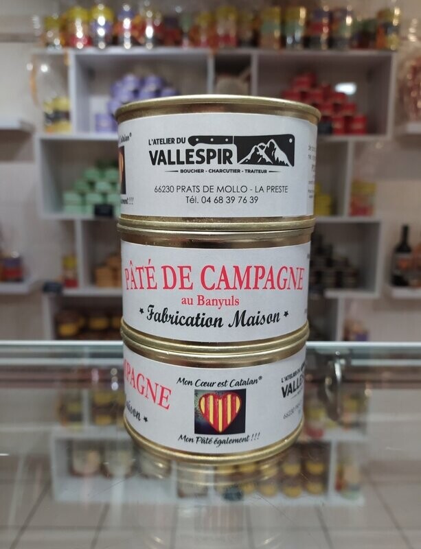 Lot de 3 Pâtés de Campagne au Banyuls "Mon Cœur est Catalan, Mon Pâté également !!!"