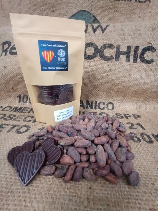 Chocolats "Mon Cœur est Catalan" 100% Bio et Nature