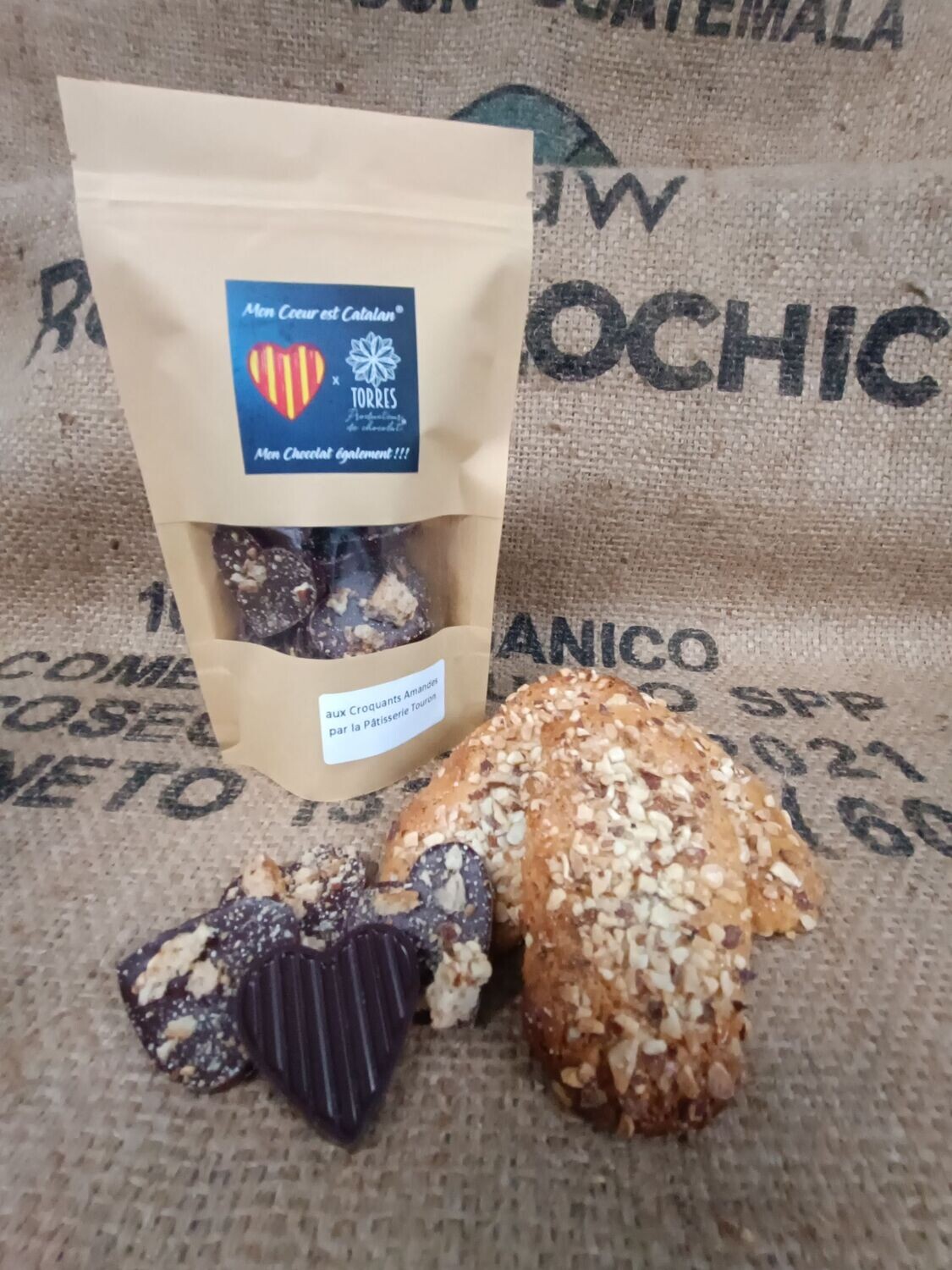 Chocolats "Mon Cœur est Catalan" aux Croquants Amandes de la Pâtisserie Touron