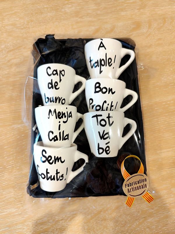 Coffret 6 Tasses Expresso "Proverbes Catalans" Modèle n°1