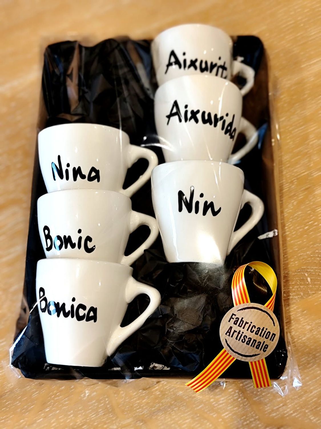 Coffret 6 Tasses Expresso "Proverbes Catalans" Modèle n°2