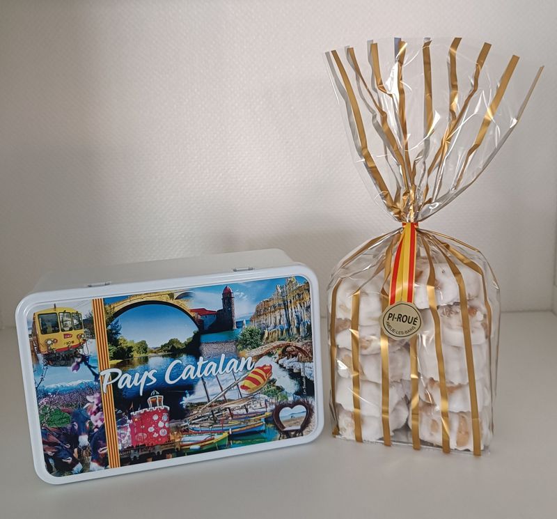 Coffret Boîte Pays Catalan 2 + Sachet 10 Rousquilles Pâtisserie Pi Roué