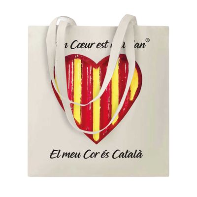 Tote Bag Beige Tote Bag Beige "Mon Cœur est Catalan"