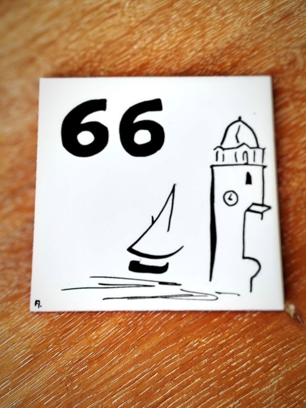 Plaque de Rue "Collioure" 15x15 Numéro au choix