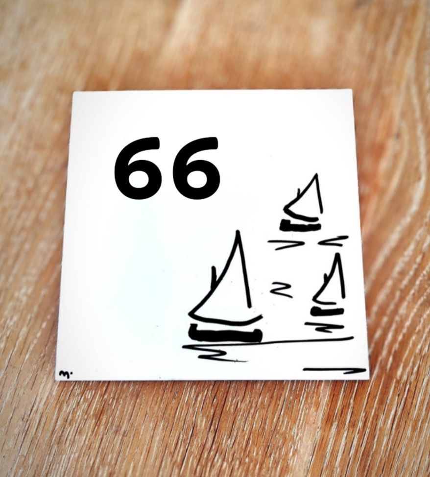 Plaque de Rue Plaque de Rue "Barques Catalanes" 15x15 Numéro au choix