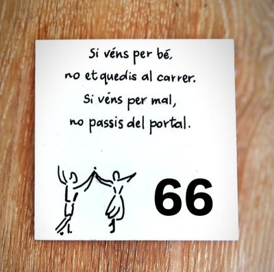 Plaque de Rue "Dicton Catalan" 15x15 Numéro au choix