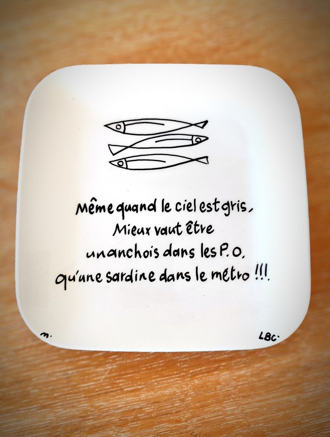 Assiette Assiette "L'Anchois des P.O" 20x20