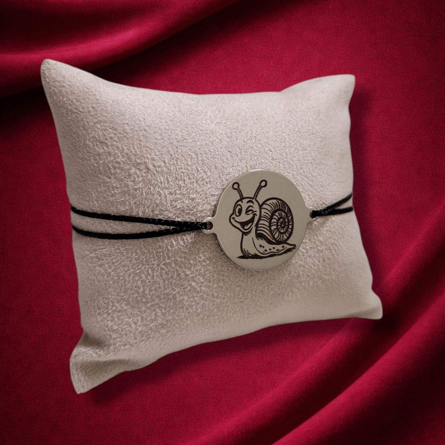 Bracelet Cargol Catalan en Acier inoxydable, Cordon Noir Bracelet Cargol Catalan en Acier inoxydable, Cordon Noir