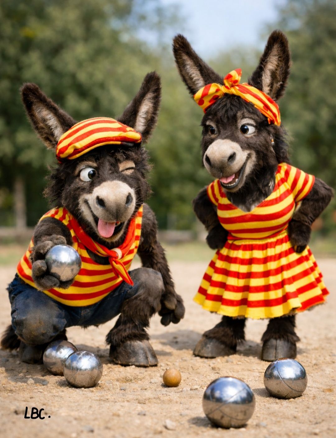 Affiche 30x40 cm "Ruquet et Bunyete jouent à la Pétanque"