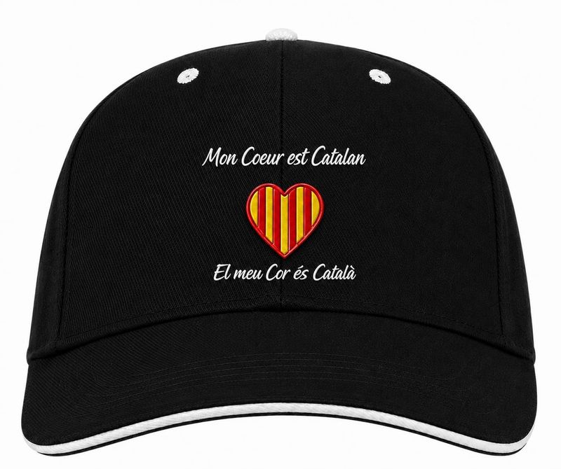Casquette "Mon Cœur est Catalan" Noire