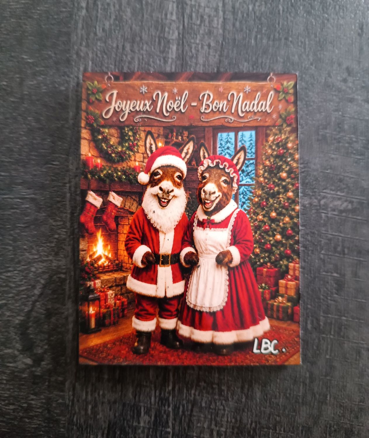 Magnet Ruquet et Bunyete "Joyeux Noël - Bon Nadal"