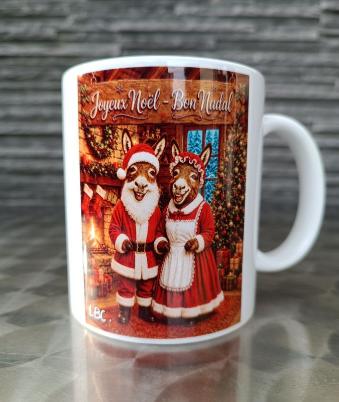 Mug Ruquet et Bunyete "Joyeux Noël - Bon Nadal"