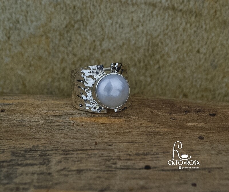 ANILLO DE PLATA 925 Y PERLA CULTIVADA TALLA 7.5 AN0385M