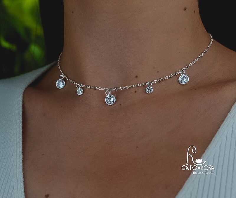 COLLAR DE PLATA 925 Y CRISTALES CO0246L