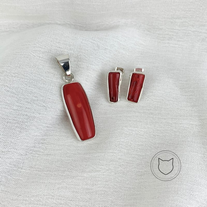 ​SET DE PLATA 925 Y CORAL SE0781MM38