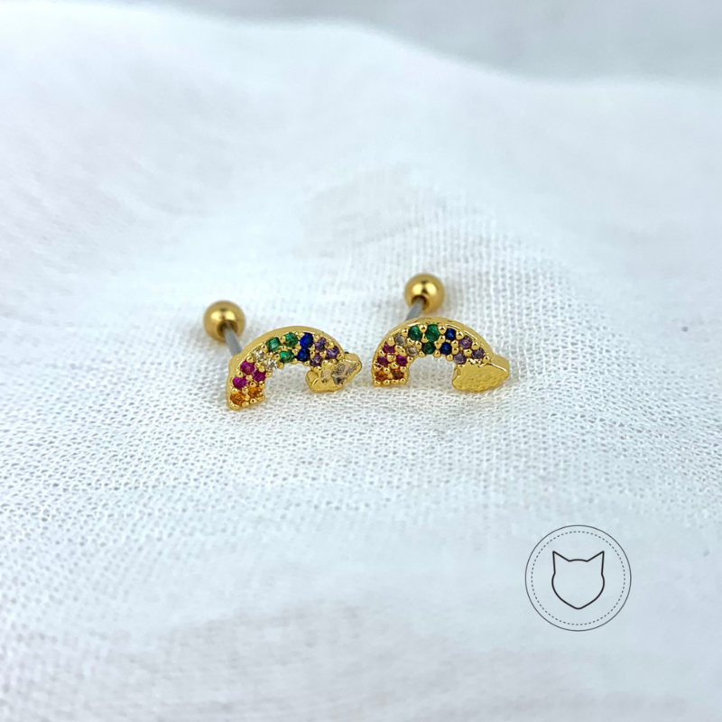 ARETES DE BAÑO DE ORO Y CRISTALES AB0121G31