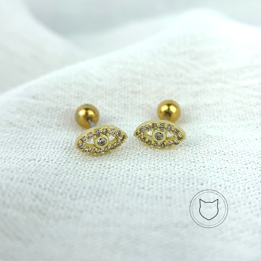 ARETES DE BAÑO DE ORO Y CRISTALES AB0222G30