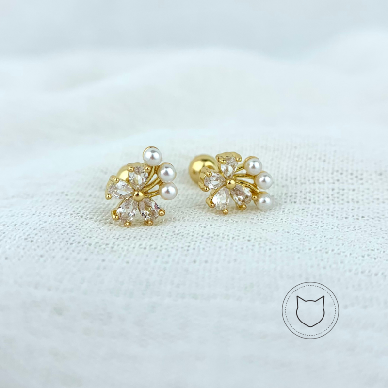 ARETES DE BAÑO DE ORO Y CRISTALES AB0265G31