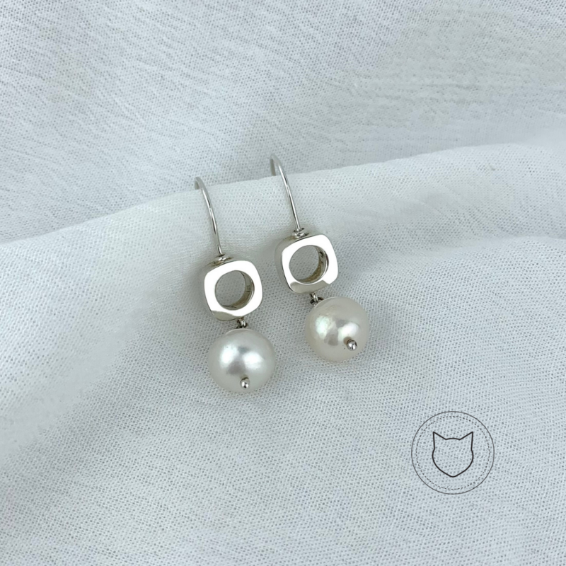 ARETES DE PLATA 925 Y PERLA CULTIVADA AR2086M38