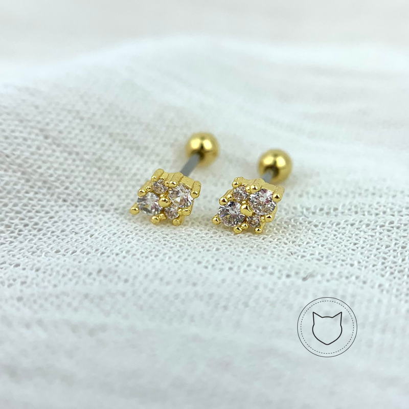 ARETES DE BAÑO DE ORO Y CRISTALES AB0325G32