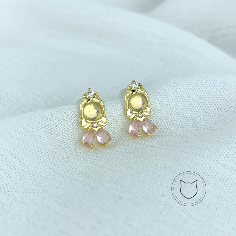 ARETES DE BAÑO DE ORO Y CRISTALES AR2259G30