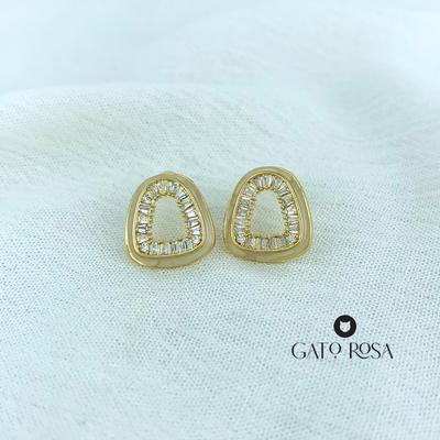 ARETES BAÑO DE ORO CON CRISTALES FORMA RECTANGULAR AR2445G31