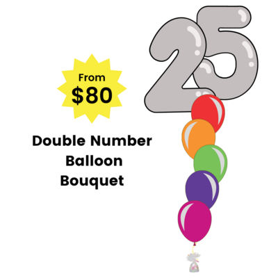 Double Number Balloon Bouquet