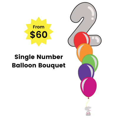 Single Number Balloon Bouquet