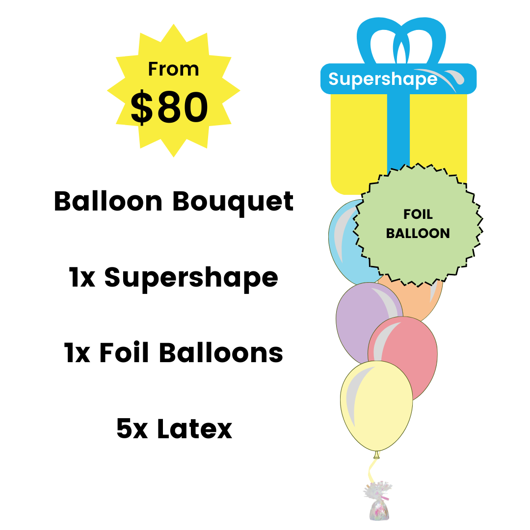 Supershape + Foil Balloon Bouquet