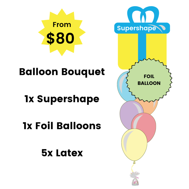Supershape + Foil Balloon Bouquet Supershape + Foil Balloon Bouquet