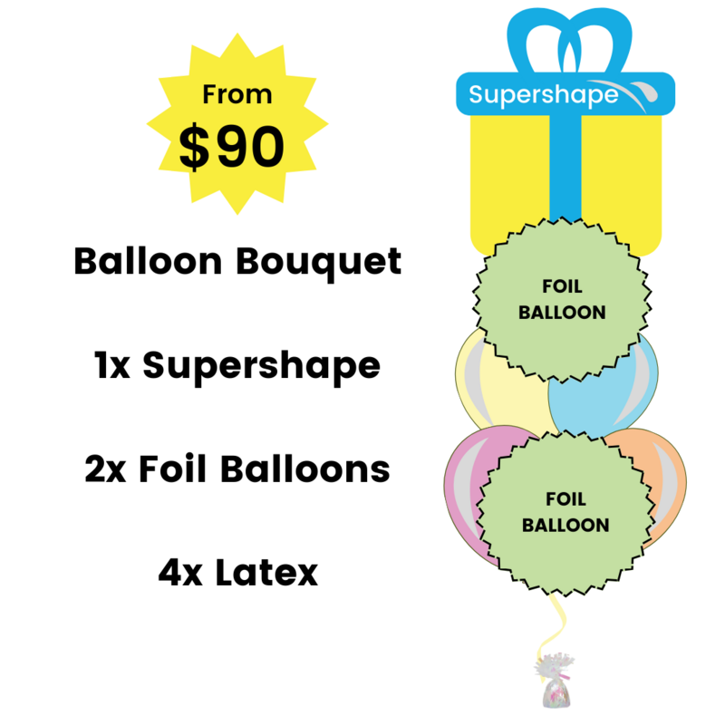 Supershape + Foil Balloon Bouquet Supershape + Foil Balloon Bouquet