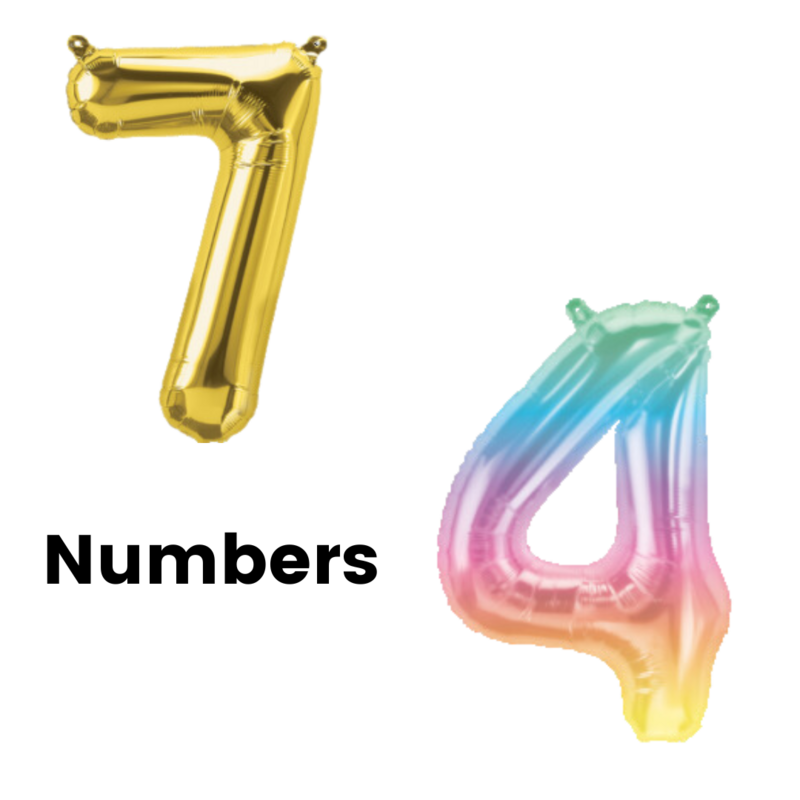 Foil Number/s -Helium inflated-Ribbon & Weights Foil Number/s -Helium inflated-Ribbon & Weights