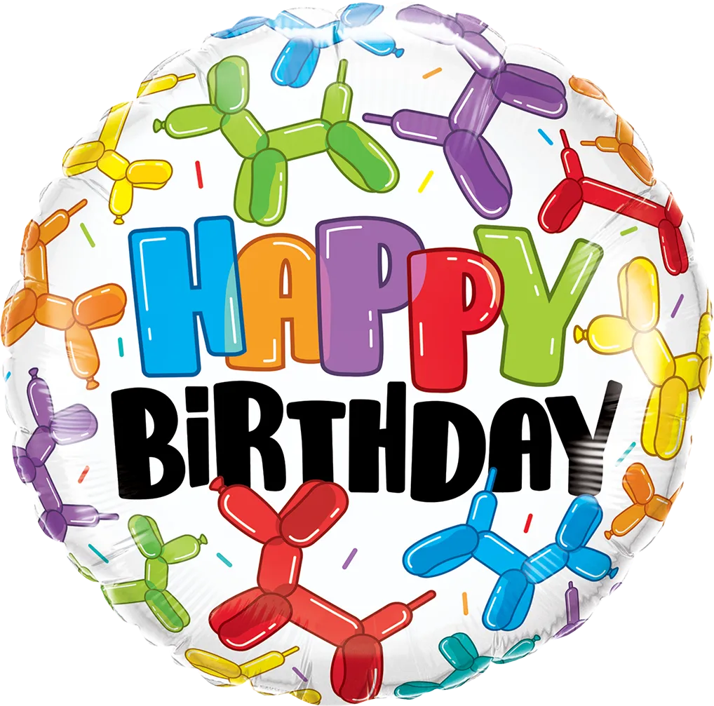 18″ ROUND FOIL BDAY BALLOON DOGS