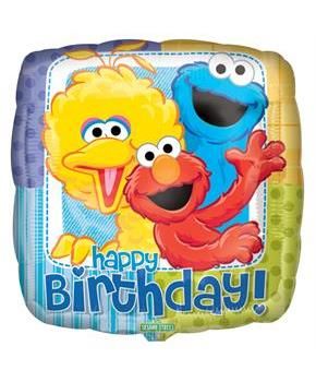 18″ ROUND FOIL sesame street -Happy Birthday