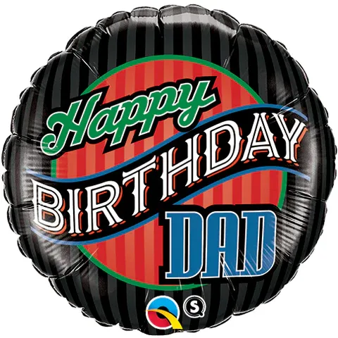 18″ ROUND FOIL-Happy Birthday Dad