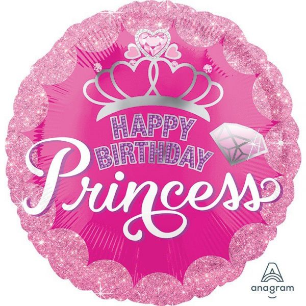 18″ ROUND FOIL-happy birthday princess