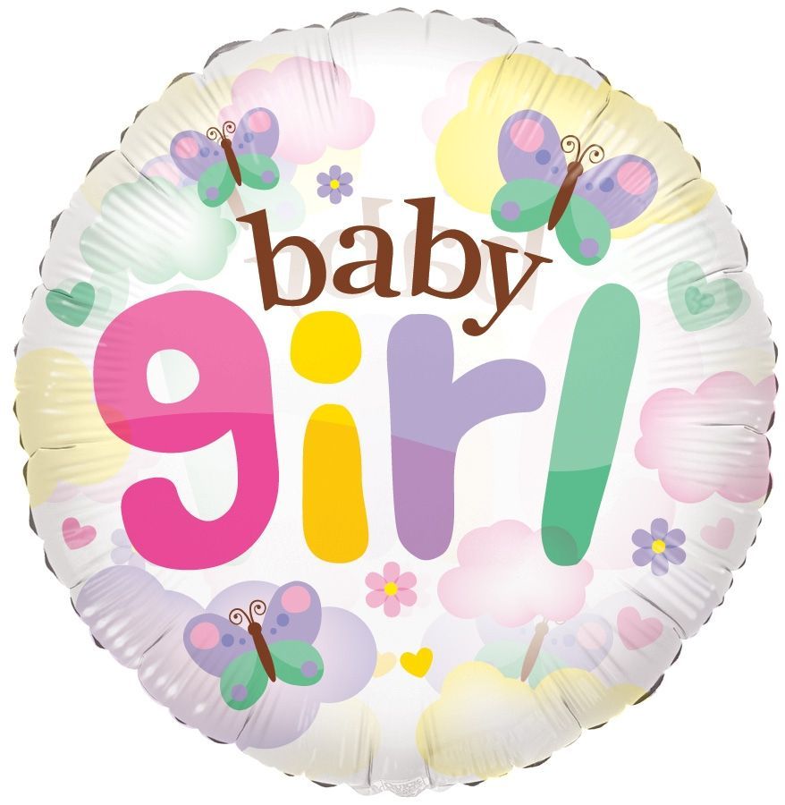 24″ ROUND  -Baby Girl Butterflies  -Clear