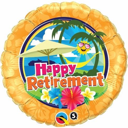 18″ ROUND FOIL -Happy Retirement