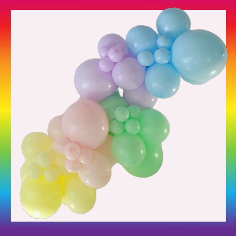 Pastel Rainbow -Organic Balloon Garland - per meter