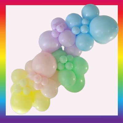 Pastel Rainbow -Organic Balloon Garland - per meter