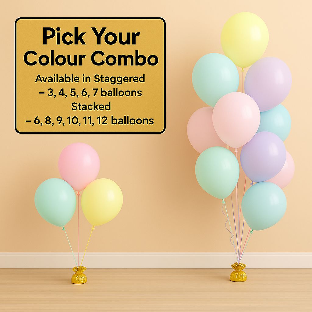 Pastel Latex Helium Balloon Bouquets