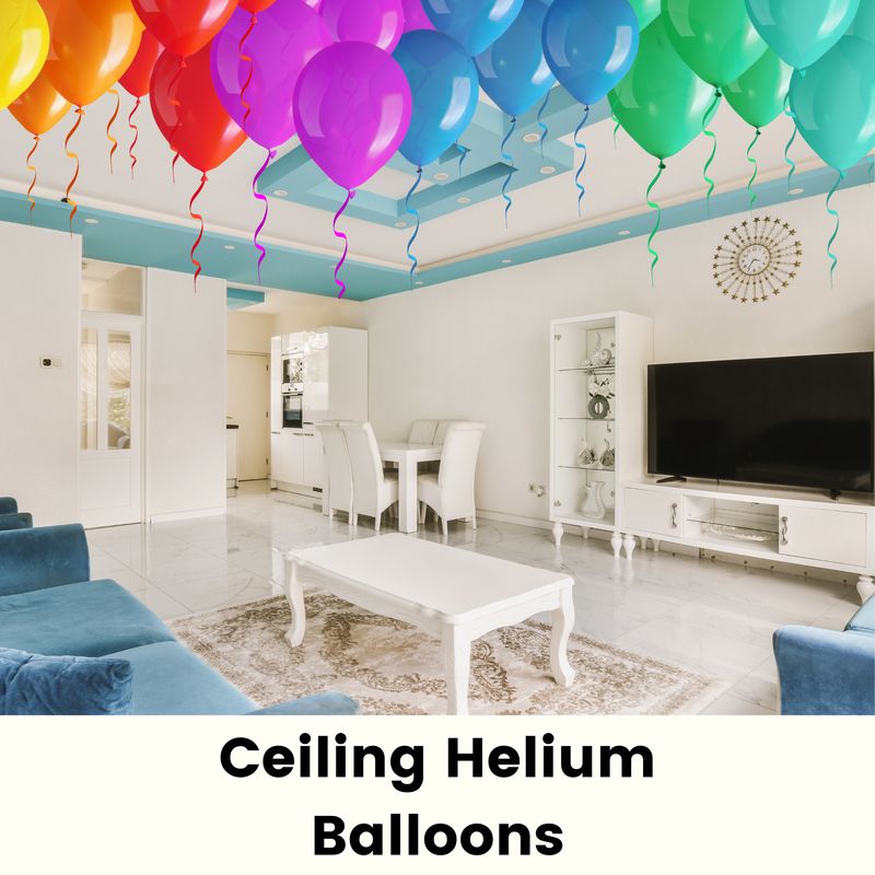 Ceiling Helium Balloons-On Ribbon-No Weight