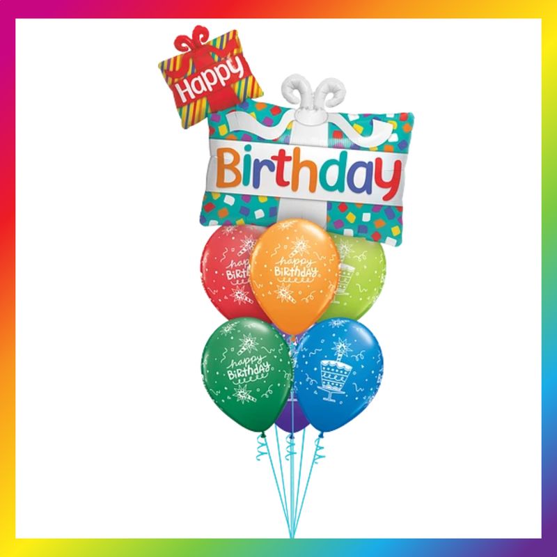 Happy Birthday Gift Balloon Bouquet